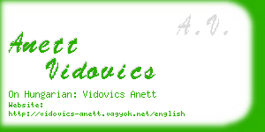 anett vidovics business card